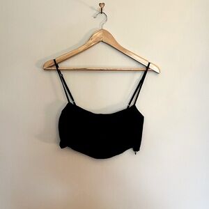 Reformation Black Crop Tank Top Side Zip 6